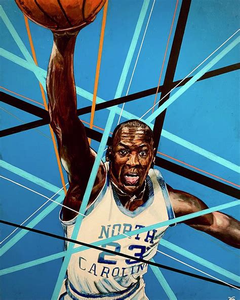 Carolina Michael Jordan Painting By Joel Tesch Fine Art America