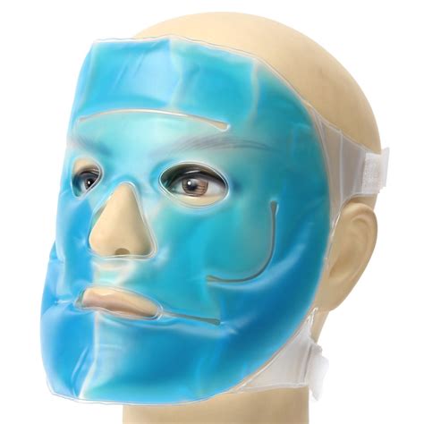 1 Pcs Cold Gel Face Mask Ice Compress Blue Full Face Cooling Mask