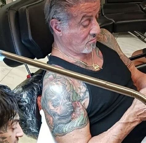 Sylvester Stallone Gets Huge Bicep Tattoo Of Wife Jennifer Flavin