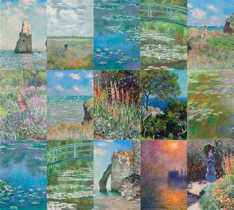 Monet Impressionist Wall Collage Kit Cottagecore Decor Etsy