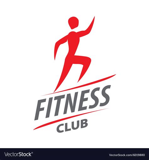 Red Logo Man Running For Fitness Club Royalty Free Vector