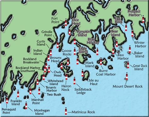 Map Of Maine Coast Lighthouses Map