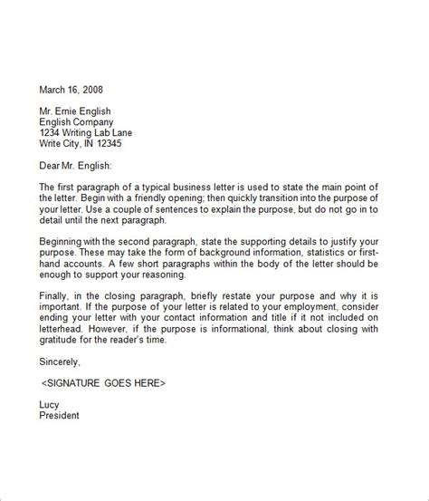 Business Letter Writing Examples Free