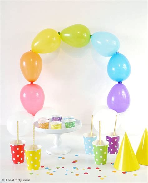 Diy Easy Rainbow Balloon Arch Party Ideas Party Printables Blog