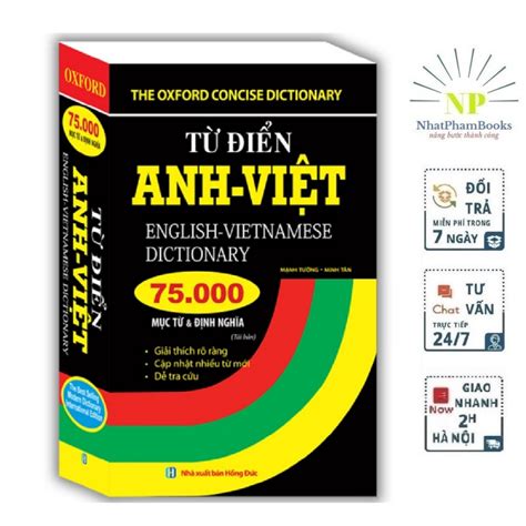 Sách Từ điển Anh Việt 75000 Mục Từ Và định Nghĩa Bìa Mềm Tái Bản