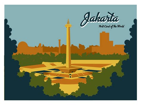 Jakarta Postcard Vector 183480 Vector Art At Vecteezy
