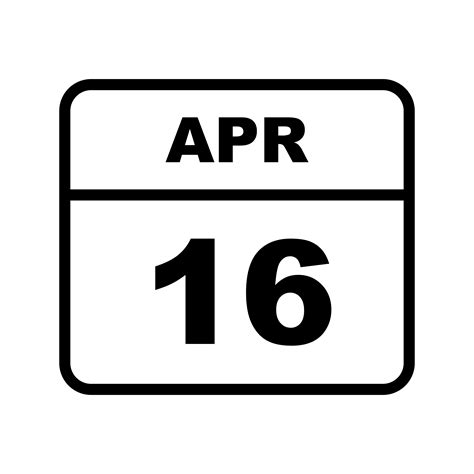 April 16th Date On A Single Day Calendar 495626 Vector Art At Vecteezy