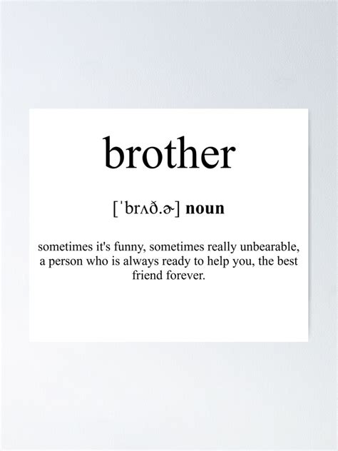 Brother Definition Dictionary Collection Poster By Designschmiede Redbubble