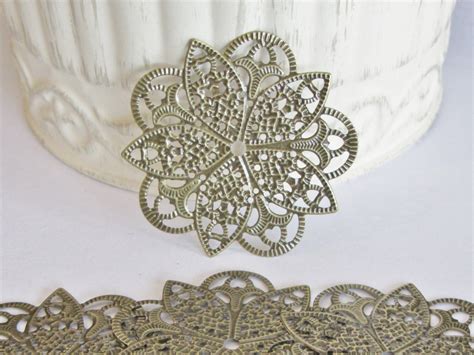 6 Filigree Metal Embellishments For By Creationstogo On Etsy