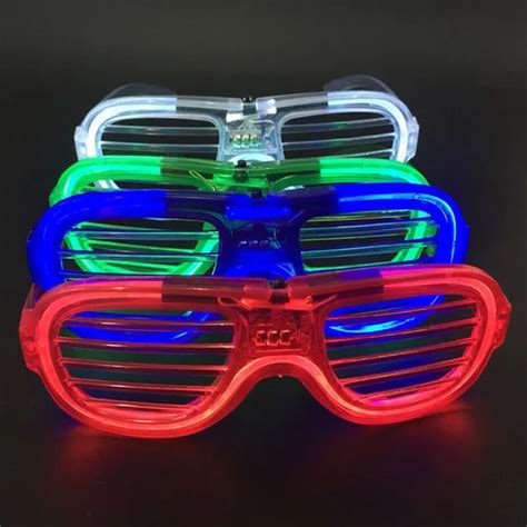 120pcslot Led Flashing Light Up Eyeglasses El Led Shutter Glasses Face