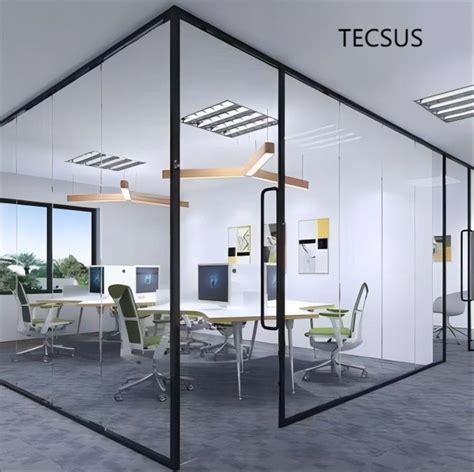 frameless design tempered single glazed acoustic operable movable office glass partition walls