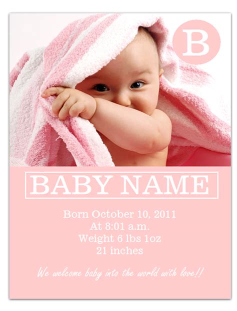 Free Baby Announcement Template For Microsoft Word