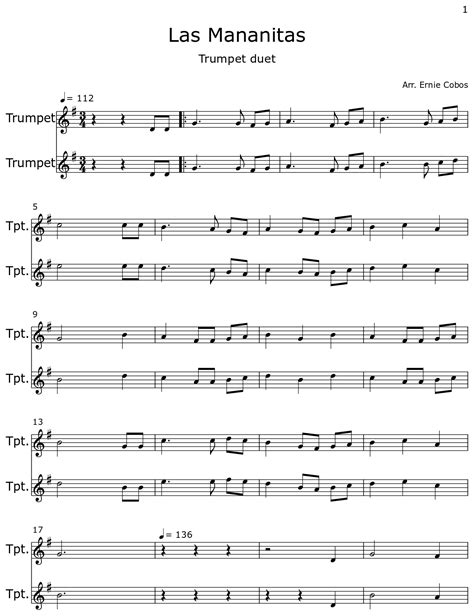 Las Mananitas Sheet Music For Trumpet