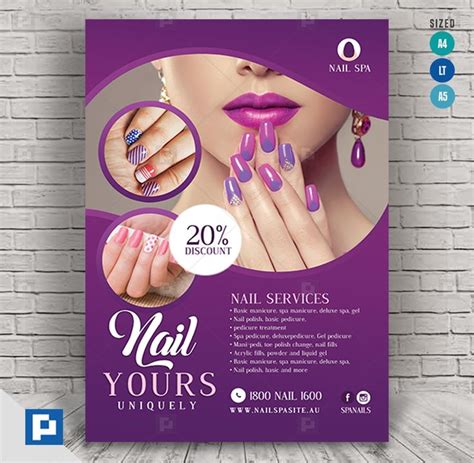Nail Salon Promotional Flyer Psdpixel Free Brochure Template Spa Manicure Brochure Template