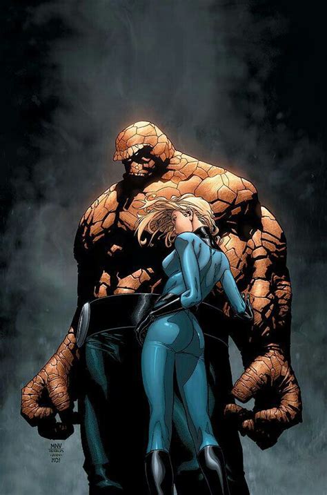 Ben Grimm Thing And Susan Storm Richards Invisible Woman Of The Fantastic Four Arte Dc Comics