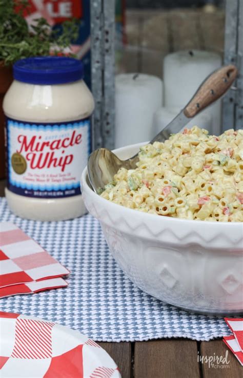 Made with miracle whip, this macaroni salad is a summertime classic. Pin on Pasta Salad