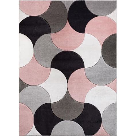 Well Woven Good Vibes Helena Blush Pink Modern Geometric Shapes 5 Ft 3