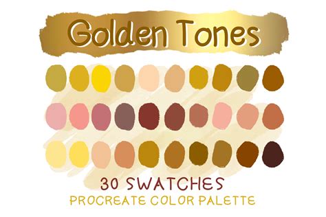 Golden Tones Procreate Color Palettes Graphic By Duckyjudy Store