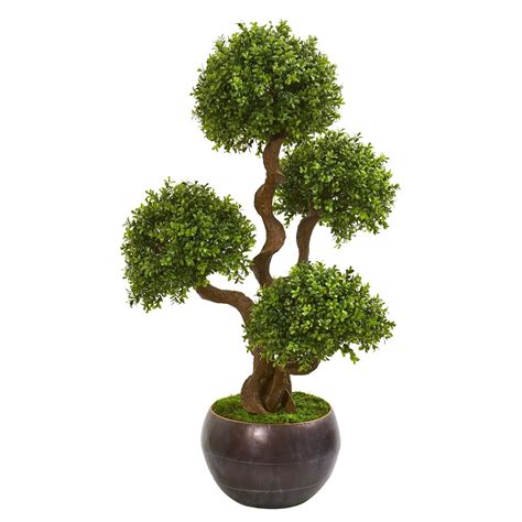44 Four Ball Boxwood Artificial Topiary Tree In Planter Nearly Natural