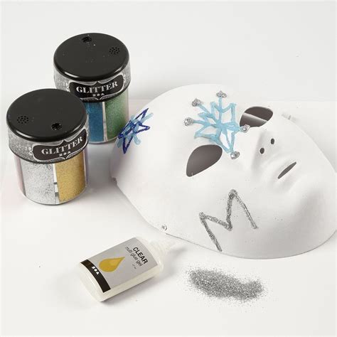 A Face Mask With Glitter On Designs Made With Transparent Glue Diy Guide