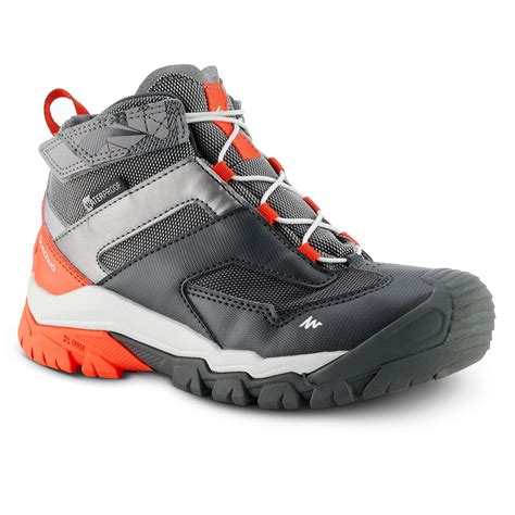 Kids Waterproof Lace Up Hiking Shoes Crossrock Mid Grey Jr Size 10 2