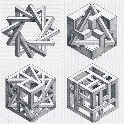 Illusion Drawings 3d Drawings Illusion Art Isometric Grid Isometric Drawing Isometric