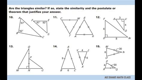 Are Triangles Similar If So Write Similarity Theorem Or Postulate To