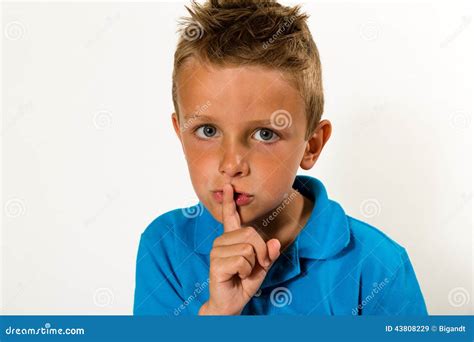 Boy Making Keep Quiet Gesture Stock Image Image Of Secret Quiet