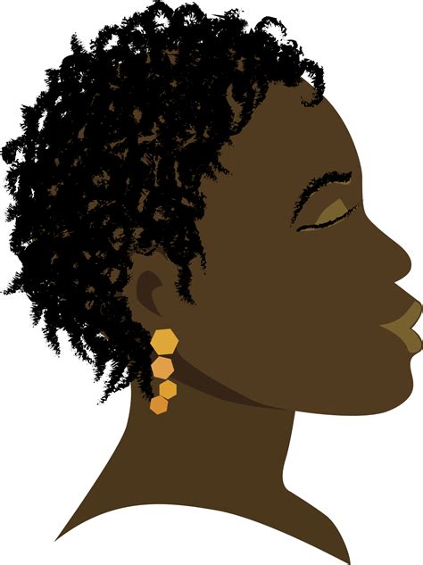 Afro Girl Black White Clip Art