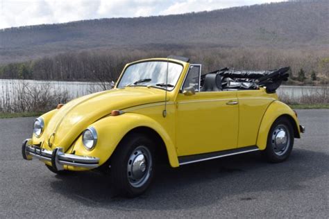 Excellent 1968 Classic Volkswagen Beetle Convertible Yellow Restored For Sale Photos Technical