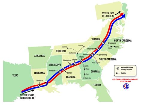 Gallery Colonial Pipeline S System Map Photo Courtesy Of Colonial