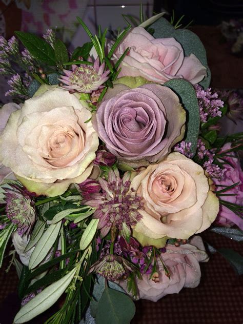 A Beautiful Brides Bq Of Amnesia Rose That Adds A Muted Lilac Soft