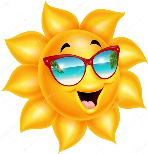 Cartoon Sun Character Wearing Sunglasses — Stock Vector © Tigatelu