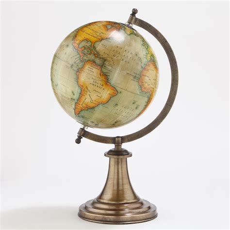 Antique Green Globe With Brass Stand World Market