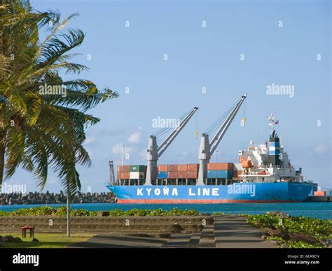 Apia Port Harbor Harbour Run Into Dock Western Samoa Liner Stock Photo