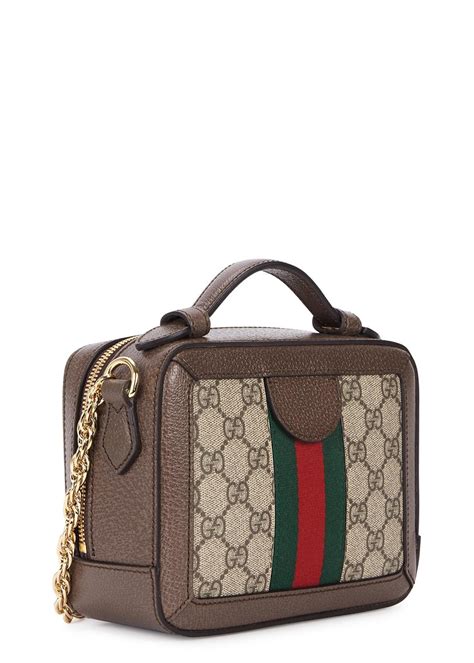 Gucci Ophidia Gg Mini Monogrammed Cross Body Bag In Beige Brown Lyst