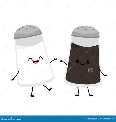Salt And Pepper Shaker Vector Cute Cartoon Salt And Pepper Shaker