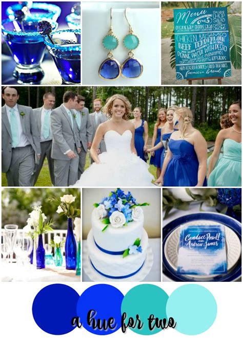 Cobalt And Aqua Shades Of Blue Wedding Color Scheme