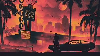 Retro Miami Hotline Dark Wallpapers 1080p 5k