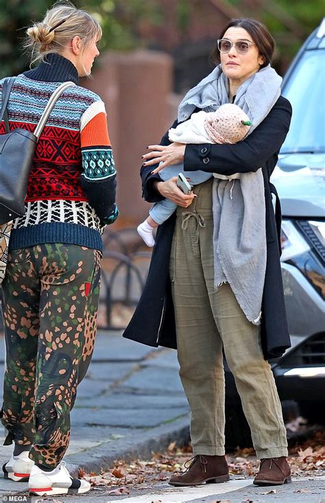 Rachel Weisz Bundles Up With Big Scarf While She Steps Out With Three