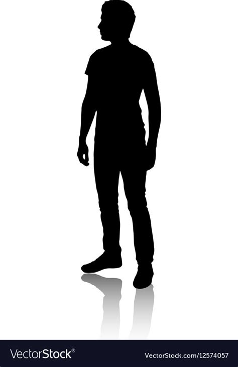 Silhouette Of A Man Who Stands Sideways Royalty Free Vector