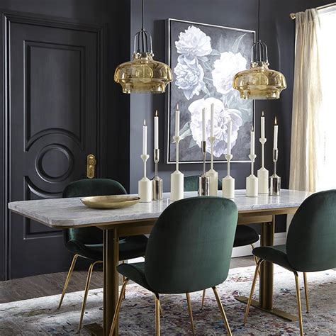 Mid Century Modern With An Art Deco Flair Dining Table Marble Velvet
