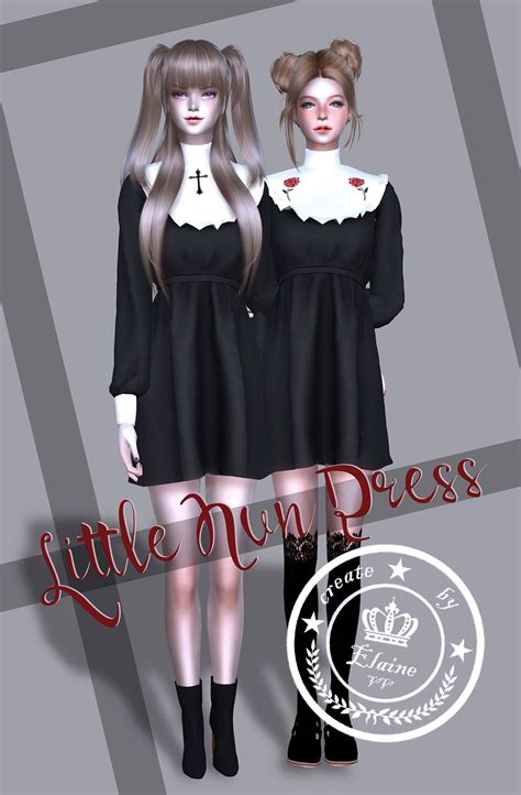 Little Nun Dress】 Sims 4 Dresses Sims 4 Sims 4 Anime