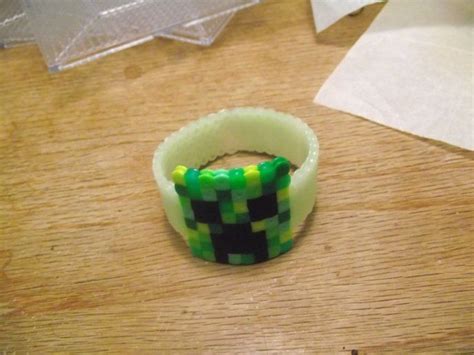 minecraft creeper cuff perler beads by soggy enderman melty bead patterns kandi patterns hama