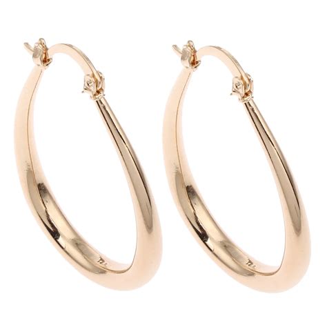 Yyw Fashion Jewelry Round Loop Hoop Earrings Rose Gold Color Teardrop