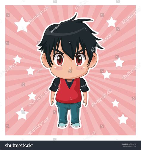 Striped Color Background Stars Cute Anime Stock Vector Royalty Free
