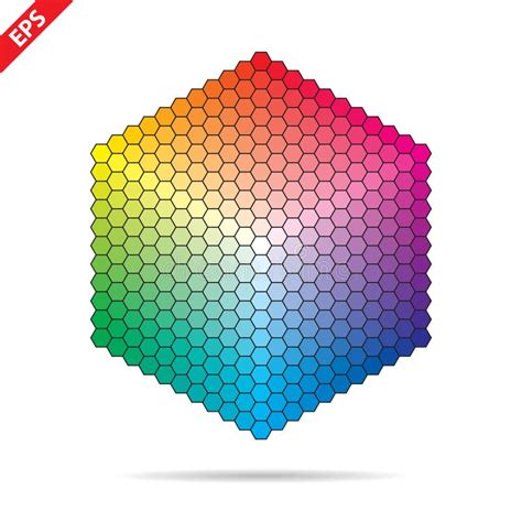 Vector Color Palette Different Colors In Small Hexagons Stock