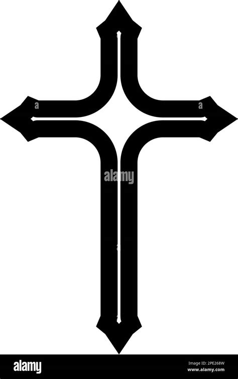 Christian Crucifix Icon Symbol Flat Vector Illustration Stock Vector