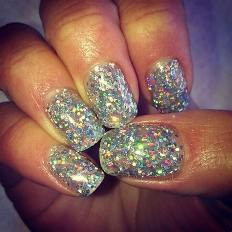 New Years Nails Clear Shellac With Glitter
