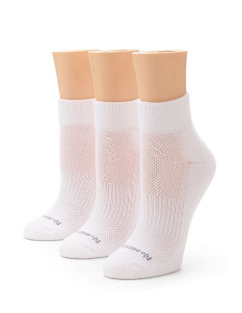 No Nonsense Womens Soft And Breathable Cushioned Ankle Socks 3 Pair Pack White One Size
